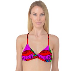 Red Bird Reversible Tri Bikini Top by Valentinaart