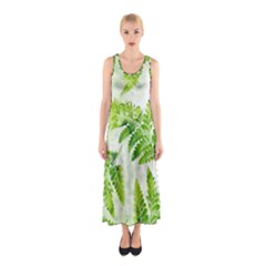 Fern Leaves Sleeveless Maxi Dress by DanaeStudio