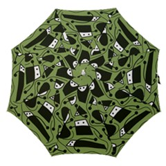 Playful Abstract Art - Green Straight Umbrellas by Valentinaart