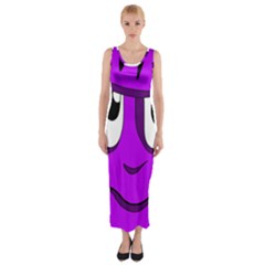 Halloween - Purple Frankenstein Fitted Maxi Dress by Valentinaart