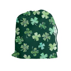 Lucky Shamrocks Drawstring Pouches (extra Large) by BubbSnugg