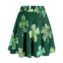 Lucky Shamrocks High Waist Skirt by BubbSnugg