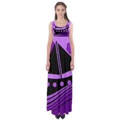 Boat - Purple Empire Waist Maxi Dress by Valentinaart