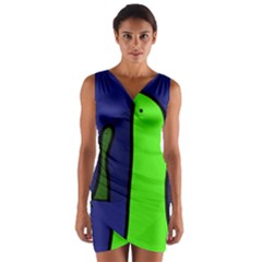 Green Snakes Wrap Front Bodycon Dress by Valentinaart