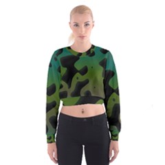 Black Spots On A Gradient Background                                                                                                    Women s Cropped Sweatshirt by LalyLauraFLM
