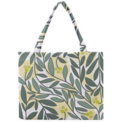 Green Floral Pattern Mini Tote Bag by Valentinaart