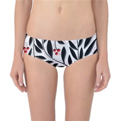 Red, Black And White Elegant Pattern Classic Bikini Bottoms by Valentinaart