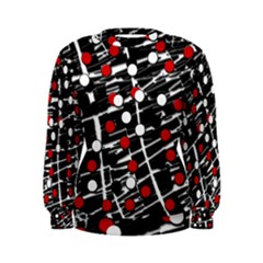 Red And White Dots Women s Sweatshirt by Valentinaart