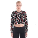 Red and white dots Women s Cropped Sweatshirt View1