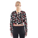 Red and white dots Women s Cropped Sweatshirt View2