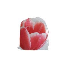 Tulip Red Watercolor Painting Drawstring Pouches (small)  by picsaspassion