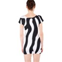 Zebra horse skin pattern black and white Short Sleeve Bodycon Dress View2