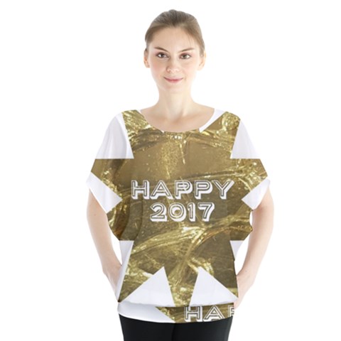 Happy New Year 2017 Gold White Star Blouse by yoursparklingshop