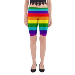 Colorful Stripes Lgbt Rainbow Flag Yoga Cropped Leggings by yoursparklingshop