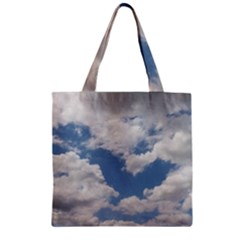 Breezy Clouds In The Sky Zipper Grocery Tote Bag