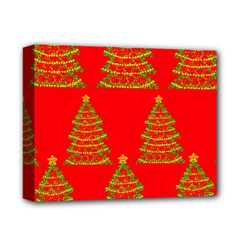Christmas Trees Red Pattern Deluxe Canvas 14  X 11  by Valentinaart