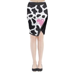Cow Midi Wrap Pencil Skirt