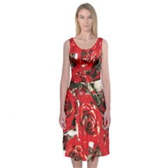 Rose Red Midi Sleeveless Dress by Contest2481019