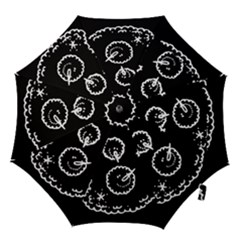 Funny Black And White Doodle Snowballs Hook Handle Umbrellas (large) by yoursparklingshop