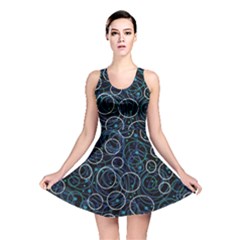 Blue Abstract Decor Reversible Skater Dress by Valentinaart