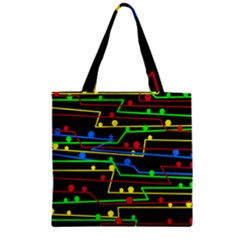 Stay In Line Zipper Grocery Tote Bag by Valentinaart