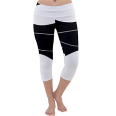 Black And White Capri Yoga Leggings by Valentinaart