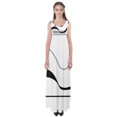 Waves - Black And White Empire Waist Maxi Dress by Valentinaart