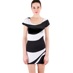 White Or Black Short Sleeve Bodycon Dress by Valentinaart