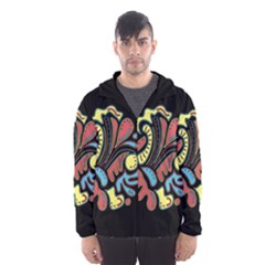 Colorful Abstract Spot Hooded Wind Breaker (men) by Valentinaart
