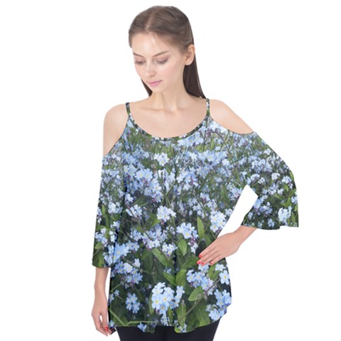 Blue Forget-me-not Flowers Flutter Tees by picsaspassion