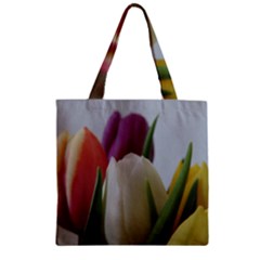 Colored By Tulips Zipper Grocery Tote Bag