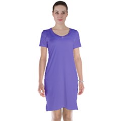 Lilac - Purple Color Design Short Sleeve Nightdress by picsaspassion