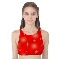 Red Xmas Desing Tank Bikini Top by Valentinaart