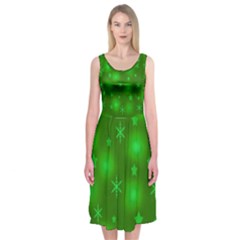 Green Xmas Design Midi Sleeveless Dress by Valentinaart