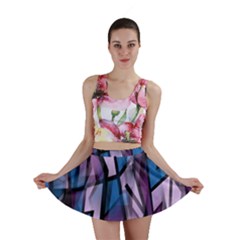 Purple Decorative Abstract Art Mini Skirt by Valentinaart