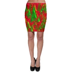 Xmas Trees Decorative Design Bodycon Skirt by Valentinaart