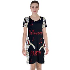 Halloween Mummy Party Short Sleeve Nightdress by Valentinaart