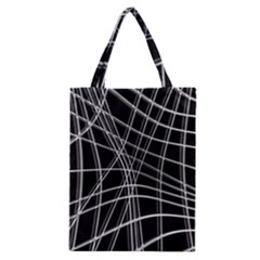 Black And White Warped Lines Classic Tote Bag