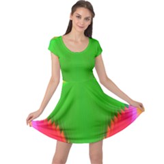 Colorful Abstract Butterfly With Flower  Cap Sleeve Dresses by designworld65