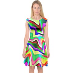 Irritation Colorful Dream Capsleeve Midi Dress by designworld65