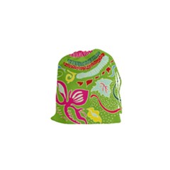 Green Organic Abstract Drawstring Pouches (xs)  by DanaeStudio