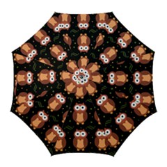 Halloween Brown Owls  Golf Umbrellas by Valentinaart
