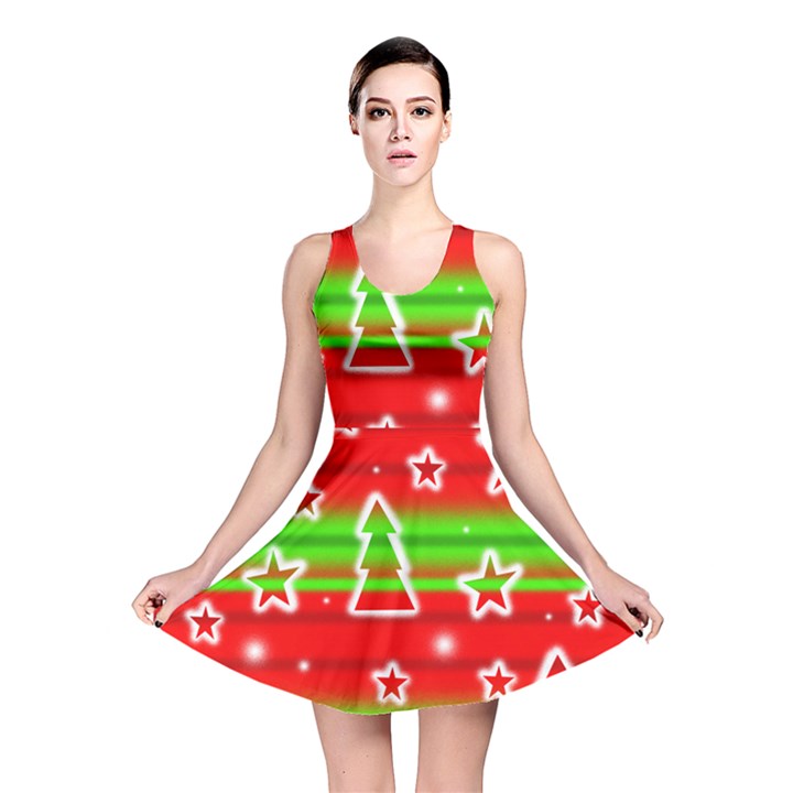 Christmas pattern Reversible Skater Dress