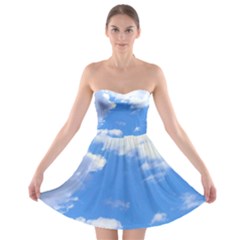 Clouds And Blue Sky Strapless Bra Top Dress by picsaspassion