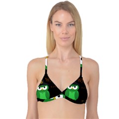 Who Is A Witch? - Green Reversible Tri Bikini Top by Valentinaart