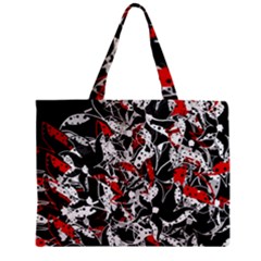 Red Abstract Flowers Mini Tote Bag by Valentinaart