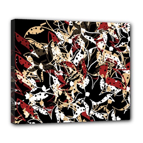 Abstract Floral Design Deluxe Canvas 24  X 20   by Valentinaart