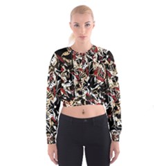 Abstract Floral Design Women s Cropped Sweatshirt by Valentinaart