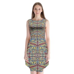 Multicolor Abstract Sleeveless Chiffon Dress   by dflcprintsclothing