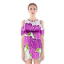 Purple flowers Cutout Shoulder Dress View1